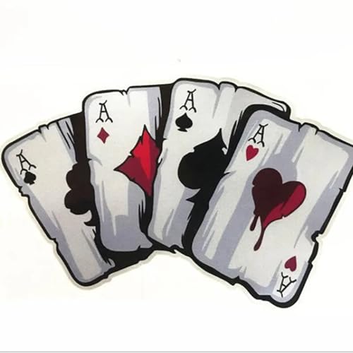 Aufkleber KFZ Auto Motorrad - Poker ASSE - Kartenspiel - Car-Sticker (Schwarz)