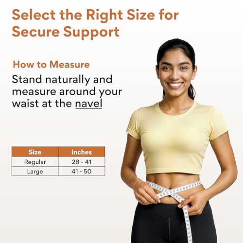 Image of FOVERA Lumbo Sacral Support Belt - Daily Wear Back Brace for Sprains, Strains & Spasms | Comfortable Double Strapping for Lumbar Spine Relief | For Men and Women (Large, 1 Unit)