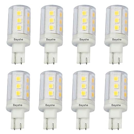BAYSHE T10 Wedge Base LED Light Bulb 3watt Equivalent to 30W Halogen 12VAC/DC for Camper RV Tailer Outdoor Landscape Patio Path Driveway Malibu Lighting(6000K Daylight White)-8 Pack
