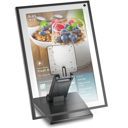 WEARSON Mount Stand for Amazon Alexa Echo Show 15 (1st, 2nd Gen), Tilt, and Rotate Stand Made for Amazon Echo Show 15 Vesa Monitor Stand Adjustable Echo Show 15 Mount, Vesa 75*75 100*100 Black