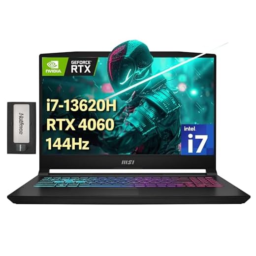 MSI Katana 15.6" FHD 144Hz Gaming Laptop, Intel i7-13620H, NVIDIA GeForce RTX 4060 8GB, 16GB DDR5, 1TB PCIe SSD, 4-Zone RGB Keyboard, Webcam, Wi-Fi 6, Win 11 Pro, Black, 256GB Docking Station Set