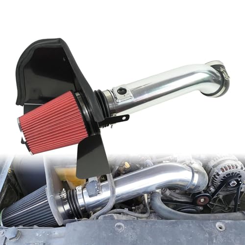 Kit d'admission d'air froid pour Chevrolet Silverado 2009-2014 avec écran thermique 4" (Noir)