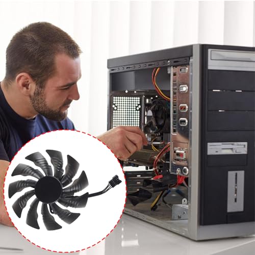 Kaeltsyn Pièce de Rechange pour Ventilateur de Refroidissement, 95mm, 4 Broches, pour Carte Graphique 1080 1080TI, Gestion du Ventilateur, Accessoires d ' Ordinateur, Remplacement du GPU – vue 3