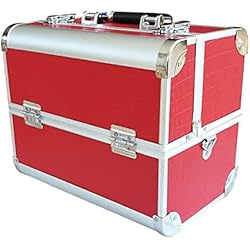 Arenal Maletin Maquillaje LOVECRAZY® Maletín de Maquillaje Profesional, Organizador de Cosméticos Multiuso, Estuche de Maquillaje (Rojo (Cocodrilo))