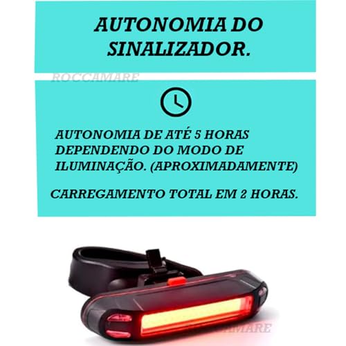 Lanterna Para Bike Traseira 5 Modos de Iluminação Recarregável USB Sinalizador Bicicleta Luz Duas Co