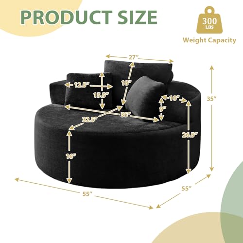 Sillón Chaise Redondo Terry Cloth Negro miniatura 2