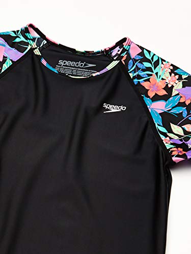 Image of Speedo Girls' Uv Swim Shirt Short Sleeve Printed Rashguard