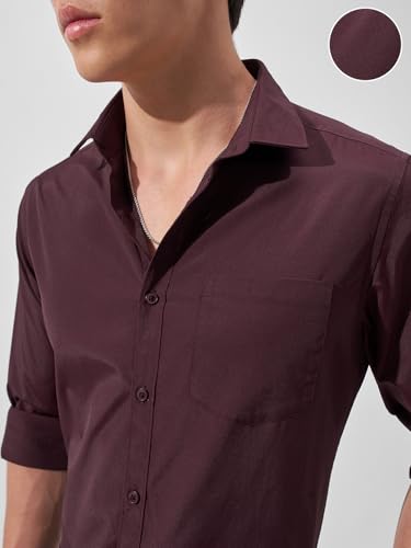 Image of Highlander Men's Slim Fit Formal Shirt | Solid Formal Shirt for Men | Comfortable Fabric | Stylish Design for Everyday Use & Office Wear