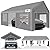 HOTEEL 12x20ft Carport Heavy Duty, Portable Garage with Removable Sidewalls, Ventilated Windows & Built-in Sandbags, Car Canopy for Truck, Boat, SUV with All-Season Tarp, Waterproof, Gray