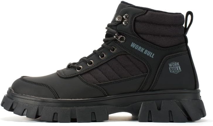 Steel Toe Work Boots for Men-6 Inch Comfortable Mens Safety Work Boots Indestructible Lightweight Non Slip Industrial Construction Boot