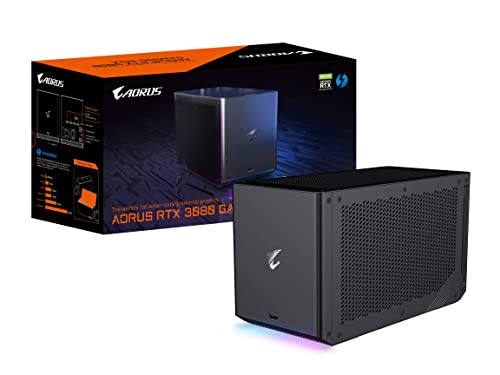 GIGABYTE AORUS RTX 3080 Gaming Box (REV2.0) eGPU, WATERFORCE All-in-One Cooling System, LHR, Thunderbolt 3, GV-N3080IXEB-10GD REV2.0 External Graphics Card (Renewed)