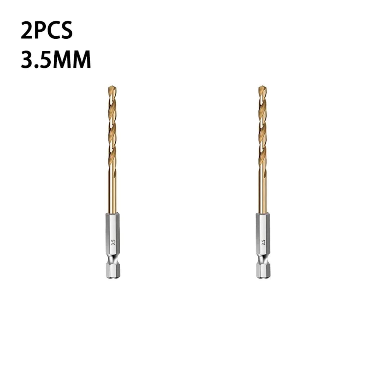 2PCS 5mm HSS High Speed Steel Titanium Coated Drill Bit Set 1/4 Hex Shank Hexagonal Handle Twist Drill HJDIPCKYVG