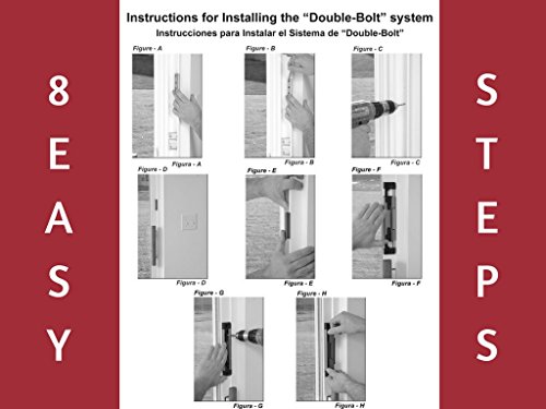 Double Bolt Lock For Glass Sliding Doors - Advanced Technology To Keep Your Family Safe And Secure - High Security Lock - Virtually Burglar Proof #TOP4