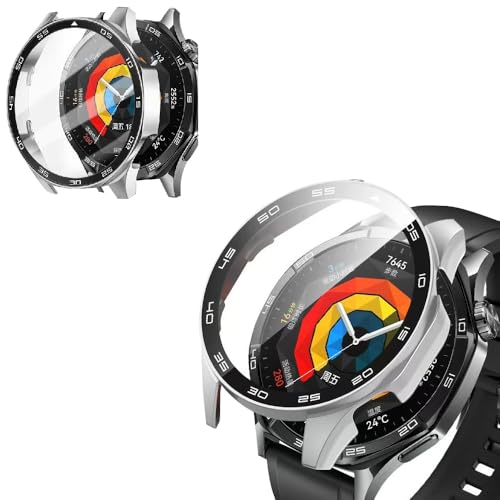 For HUAWEI Watch GT 6 Pro ケース 保護フィルム 46mm【HXINGNAN】ケース PC+強化ガラスフ カバー 一体型 全面保護 装着簡単 高透過率 指紋防止 強化ガラス 保護フィルム フェイスカバーセット