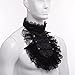 BLESSUME Colonial Lace Jabot Necktie Victorian Steampunk Collar Ruffle Black