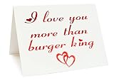 A5 – juego de aniversario/día de San Valentín/amor/tarjeta de cumpleaños – Burger King diseño