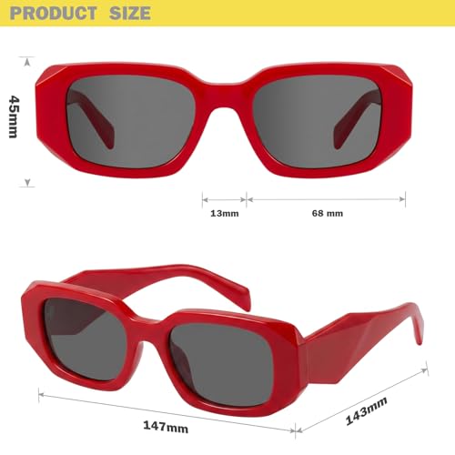 Image of mosanana Trendy Rectangle Sunglasses for Women Men-Goulding