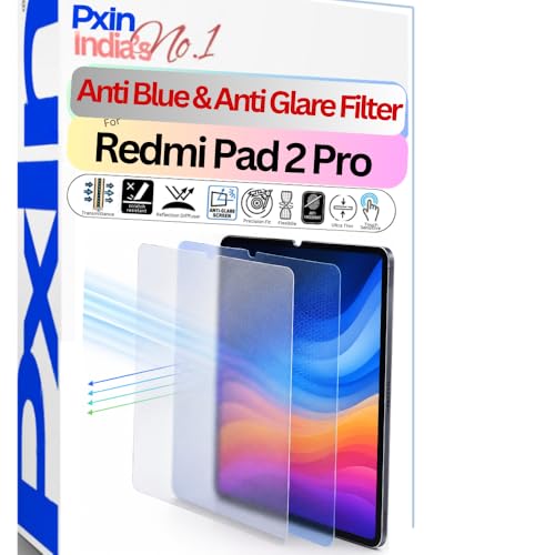 Image of Pxin Tablet Anti Bluelight and Anti Glare Screen Guard compatible with Redmi Pad 2 Pro | BLUV Lightblock Tech | Scratch Proof | Prevents bluelight | Eye Protection | No Dry Eyes