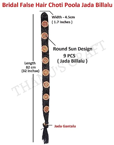 THANU'S CRAFT Pula Poola Jada Billalu Hair Choti Ornaments Bharatanatyam Kuchipudi Classical Dance Jewellery for women