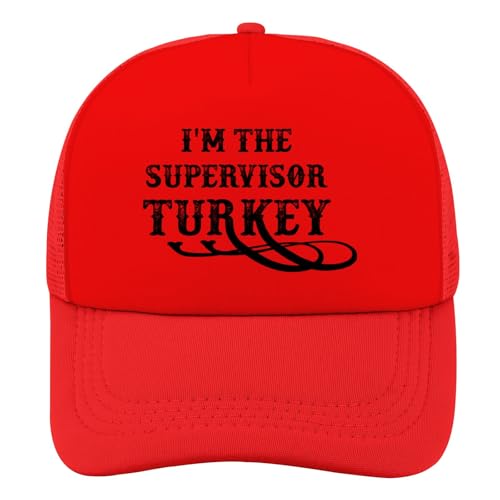 I'm The Supervisor Turkey Baseball Hats Women's Breathable Boys Trucker Caps
