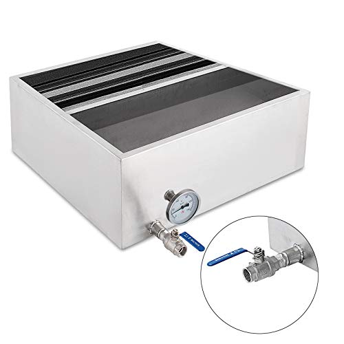 VEVOR Evaporator 24x24 Inch Stainless Steel Maple Syrup Boiling Pan, Valve and Thermometer