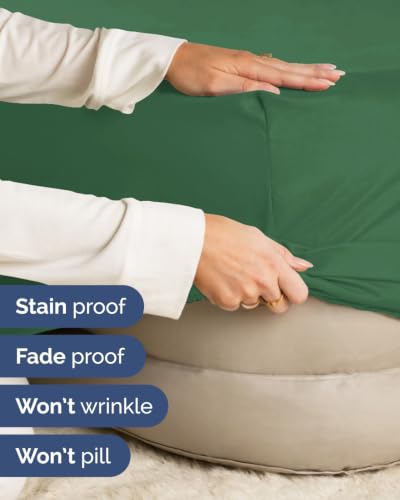 Image of Extra Deep Flex Top Split Head King Fitted Sheet - Hotel Luxury Single Fitted Sheet Only - Easily Fits 18 inch to 24 inch Mattress - Ultra Soft, Wrinkle Free w /Extra Deep Pockets - Emerald Green