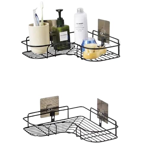 (Pack of 2) Multipurpose Self-Adhesive Kitchen Bathroom Corner Rack and Stands Mounted with Strong Magic Sticker Durable Hook Home Essentials/LCORNER/Bathroom Corner 2PIS UNIQ59