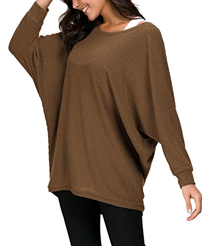 Image of Urban CoCo Women's Round Neck Solid Knit Loose Top Pullover Sweater