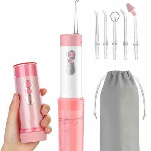 ZBDZSW Irrigador bucal Recargable inalámbrico Hilo Dental y Palillos de Viaje para una Limpieza eficaz de los Dientes.