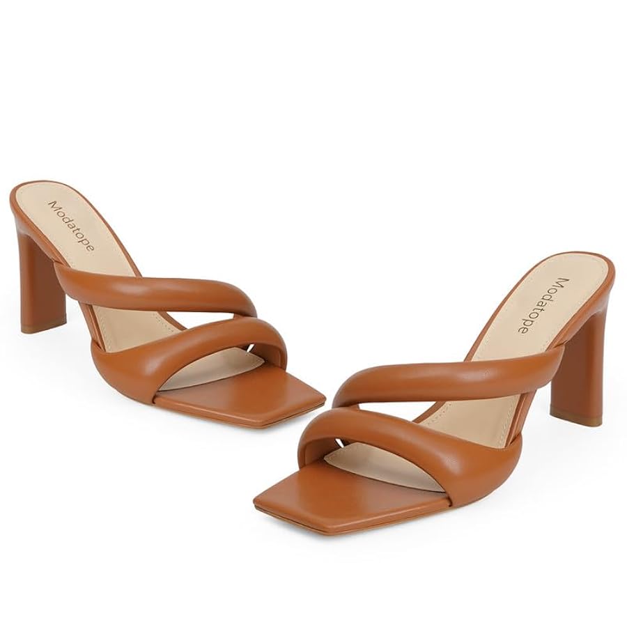 Amazon.com | Modatope Brown Sandals for Women Peep Open