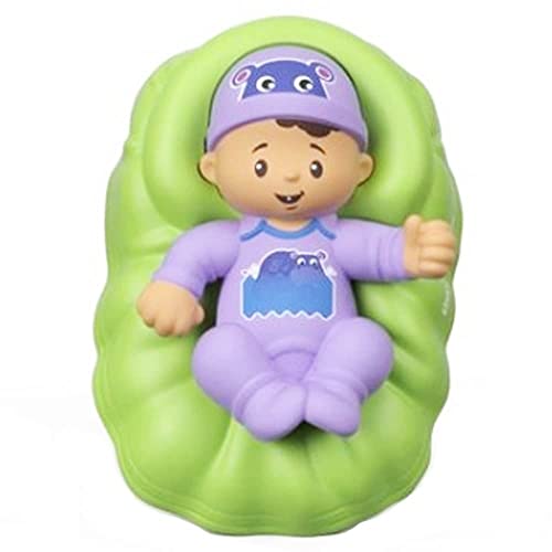 Fisher-Price Pieza de repuesto Little People Big Helpers Family FTL14 - Figura de bebé hispano de repuesto en cesta verde con traje morado