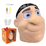 Lrthyonis 2026 New Refillable Pimple Popping Stress Toy for Adults – Big Head Squishy Fidget Toy for Anxiety Relief, Realistic Squeeze & Pop Design, Funny Desk Gag Gift, Black Hair