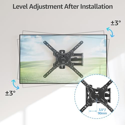 MOUNTUP TV Wall Mounts for Most 26-60 Inches TVs, Full Motion TV Bracket with Swivel and Extension, Articulating Arms, Tilt, Leveling, Single Stud Design, Max VESA 400x400mm up to 77lbs, MU0009 — view 6