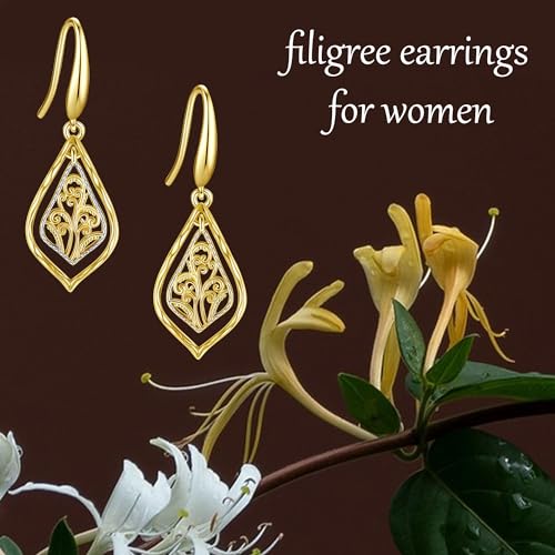 Boucles d'oreilles en filigrane légères anti-allergie bijoux boho argent - 6