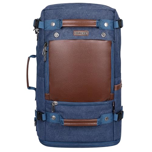 Image of WITZMAN Travel Backpack for Men Carry on Luggage Backpack Large Man Canvas Rucksack with Shoe Compartment