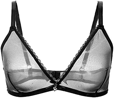 Women Mesh Sheer Bra See Through Unlined Wireless Lace Bra for Women - Image 4