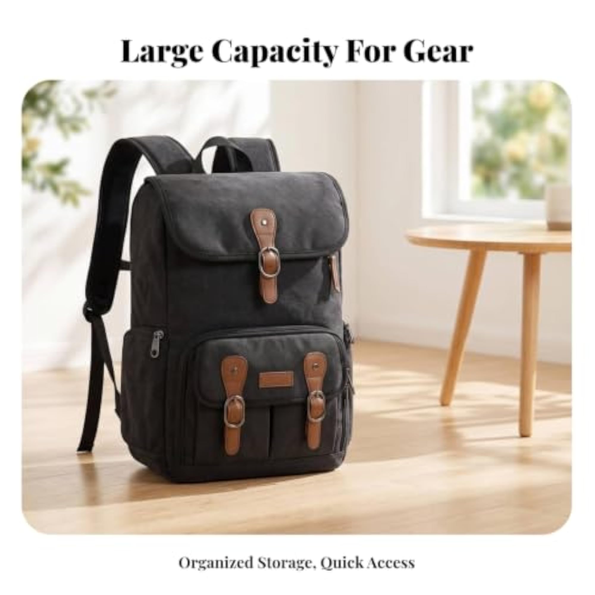 Canvas Camera Bag Backpack, Anti-Theft Design