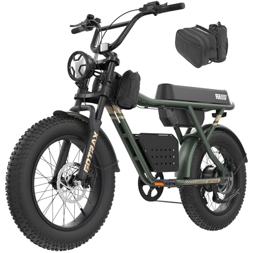 Gotrax R7 Electric Bike for Adults, 750W Motor, 25mph, Max 45-Mile Range, 20" Fat Tire, UL Certified, 48V Removable Battery, Oversized Padded Seat, Basket&Frame Bag, Easy Assembly for City&am...
