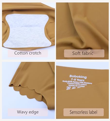 Boboking Girls Boyshots Seamless Underwear Kids Tagless Briefs Pack of 82