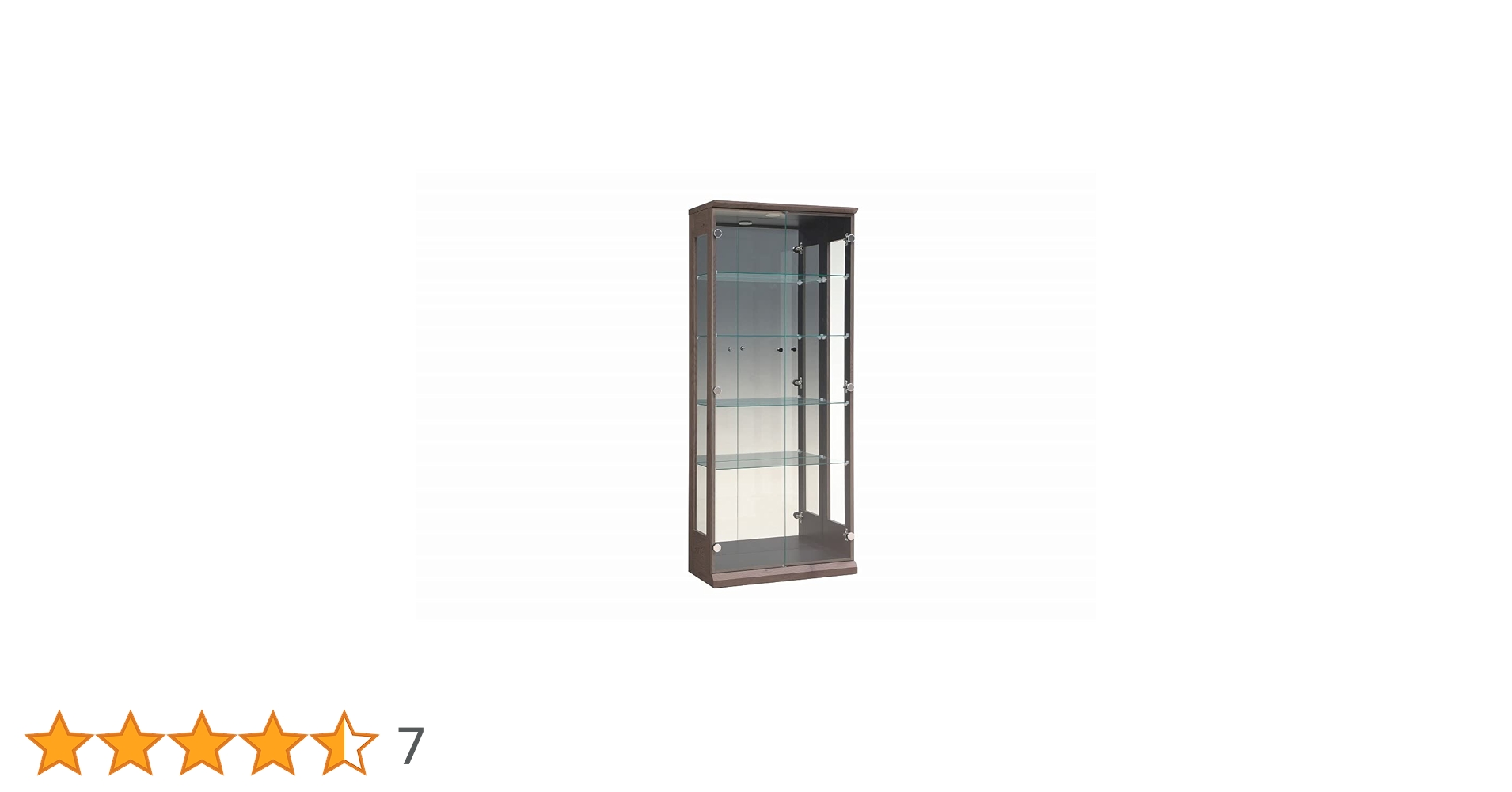 クリーム色ガラスケース 4段棚 キュリオケース クリーム色ガラスケース