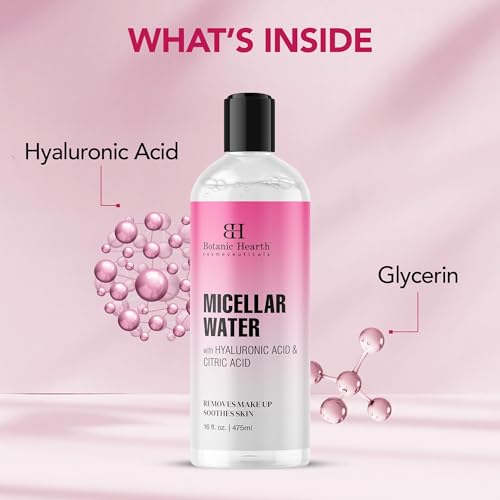 Botanic Hearth Micellar Water | Gently Cleanses, Makeup Remover With Dual|Phase Formula, Pack Of 2 (16 Fl Oz Each) | Suitable For All Skin Types - Image 4