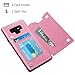 HianDier Wallet Case for Galaxy Note 9, Slim Protective Case with Credit Card Slot Holder Flip Folio Soft PU Leather Magnetic Closure Cover Case Compatible with Samsung Galaxy Note 9, Pink