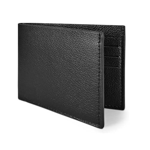 Mens Wallet Slim Credit Card Holder Wallet for Men and Boy, Man Small Wallet Bifold Credit Card Wallet Leather Mens Slim Wallet Lightweight and Portable for Pants Pockets (Casual, Black)