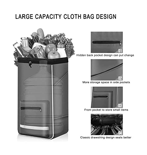 QUANLI Faltbarer Einkaufstrolley, leichter Einkaufstrolley, Einkaufswagen mit extra großem Fassungsvermögen… – Bild 3