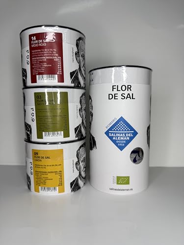 Surtido Gourmet de Flor de Sal con Especias – 100% Natural y Virgen | Incluye Flor de Sal Virgen, Limón, Mojo Rojo, Ajo y Perejil | Artesanal de Isla Cristina