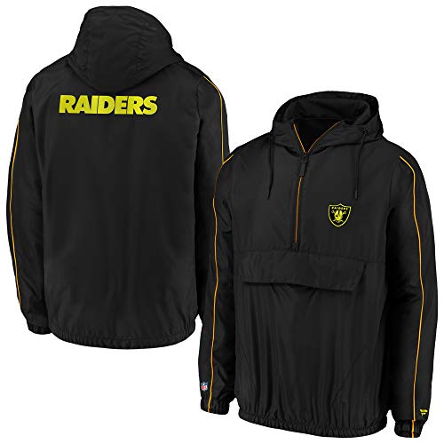 Fanatics NFL Las Vegas Raiders 1/4-Zip Jacke Windbreaker Hoody Iconic Kaputzenjacke (M)