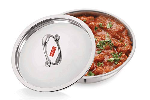 HAZEL Triply Stainless Steel Induction Bottom Tasra & Kadhai with Steel Lid (Set of 3), 1.2 Litre, 18.5 cm - Image 6