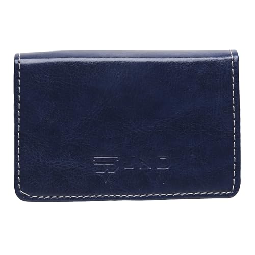 Image of JnD Notebook Card Holder Wallet - Slim, Multi-Functional, Premium Leather, RFID Blocking, Secure Closure, Compact, Durable, Stylish (Blue)