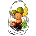 212 Main 2 Tier Metal Fruit Holder Swing Basket for Kitchen | Detachable Countertop Vegetables Storage Organizer with Display Hammock Stand for Farmhouse Living Room Dining Room