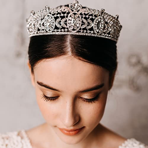 Aw Bridal Tiaras And Crowns For Women, Wedding Tiara For Bride, Queen Crown - Crystal Tiara For Prom Pageant Birthday, Silver #TOP24
